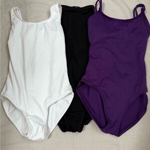 Child L Ballet Leotard Set - White, Black, and Purple